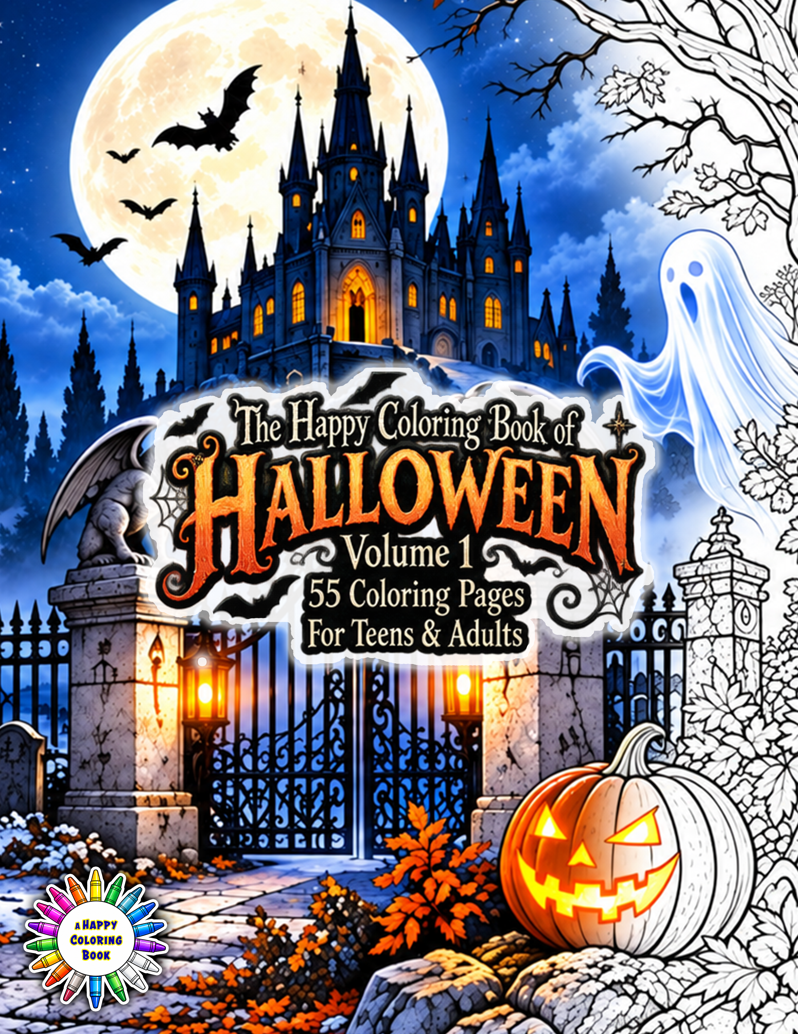 Front cover of The Happy Coloring Book Of Halloween — Volume 1